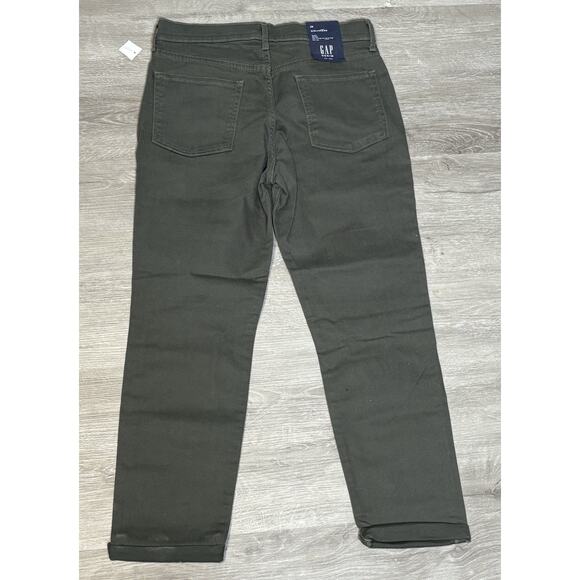 Gap Girlfriend Jeans Size 29 Womens Douglas Fir Green Distressed Stretch NWT! - Picture 2 of 5